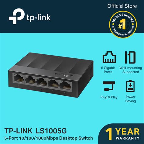 TP-Link LS1005G 5-Port 10/100/1000Mbps Desktop Switch | Network Switch ...