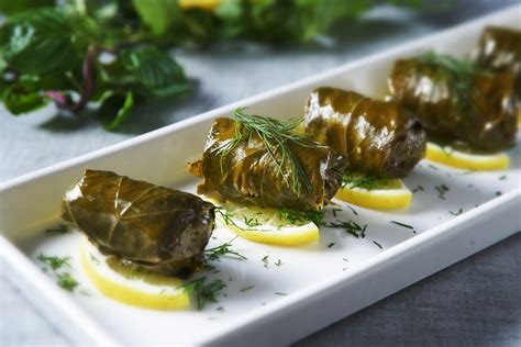 Roditikoi Dolmades - Grape Leaves Stuffed with Bulgur & Cumin ...