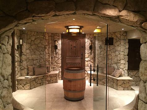 A customer created an actual wine cave in their home! | Custom wine ...