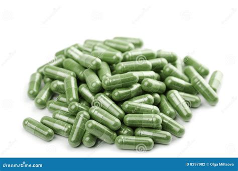 Green Capsule Pills Isolated Stock Photo - Image of health, heal: 8297982