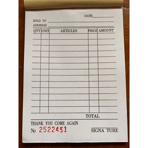 Receipt Resibo (four pattern) Order Slip List Receipt with Carbon ...