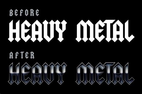 Heavy Metal layer styles | Metal font, Layer style, Heavy metal