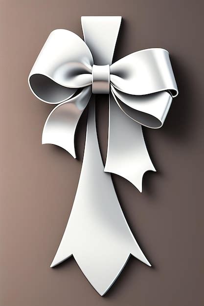 Premium AI Image | White ribbon bow