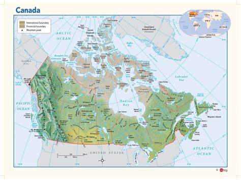 Canada Physical Wall Map by GeoNova - MapSales