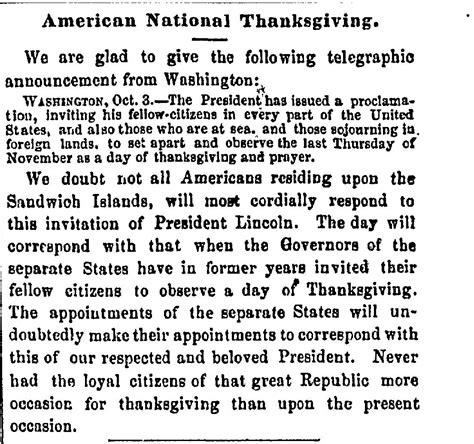 Bill Milhomme: 1863 Proclamation Declared Thanksgiving a National Holiday