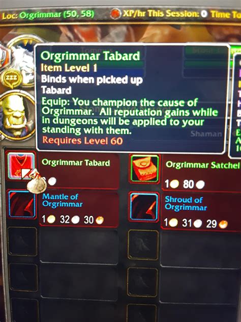 orgrimmar tabard requires level 60? something doesnt seem quite right ...