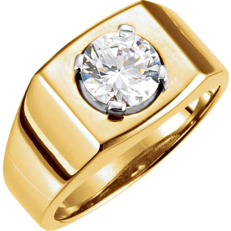 14k Yellow gold Mens Solitaire Diamond Ring 1/2 ct. | Sarraf.com