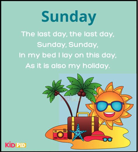 Days of the Week Rhymes for Kids - Kidpid