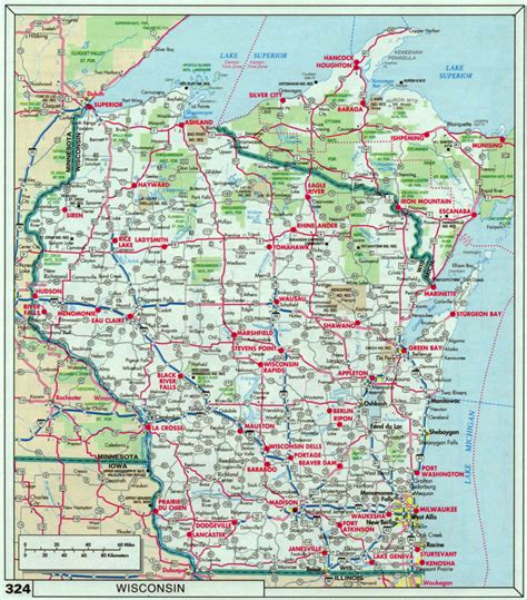 Map Of Southern Wisconsin regarding Wisconsin Road Map Printable ...