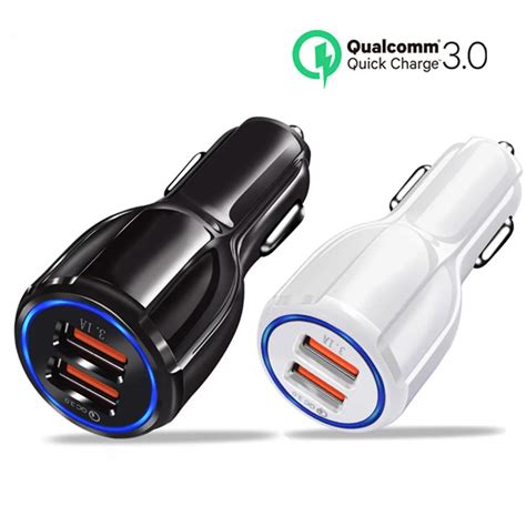 Car USB Charger Quick Charge 3.0 Mobile Phone Charger 2 Port USB Fast ...