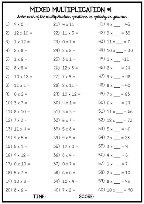 10 Division Table