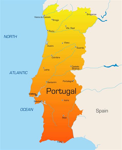 Portugal Kaart Europa - kaart