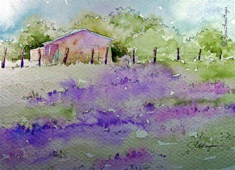 lavender fields - Google Search | Watercolor pictures, Landscape ...