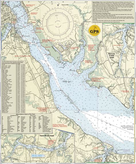 Sealake North Carolina Neuse River Fishing Map Chart