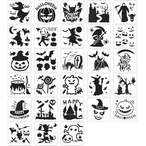 Buy Koogel 28 PCS Halloween Stencils, 5 Inch Halloween Templates ...