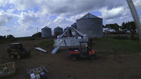 Grain Bin Construction Day 1 - YouTube