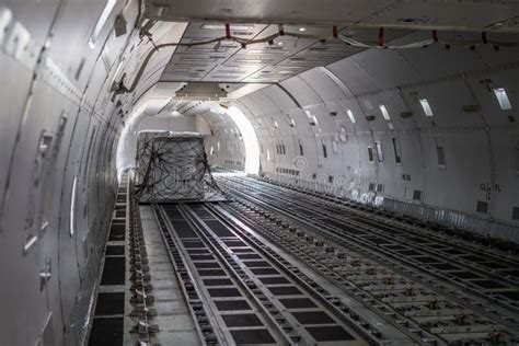 Air Freight Inside Cargo Aircraft Stock Photo - Image of blue, loaded ...