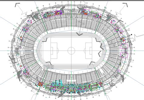 Football stadium architecture master plan in cad - Cadbull