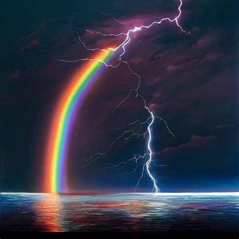 Rainbow Lightning PNG Digital File Download AI Art Beautiful Art ...