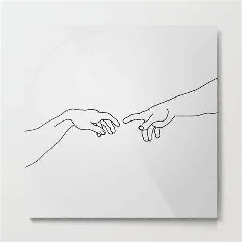 Hands showing the creation of Adam Metal Print by Shawlin | Embroidered ...