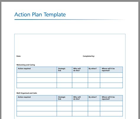 Sample Action Plan Template Excel