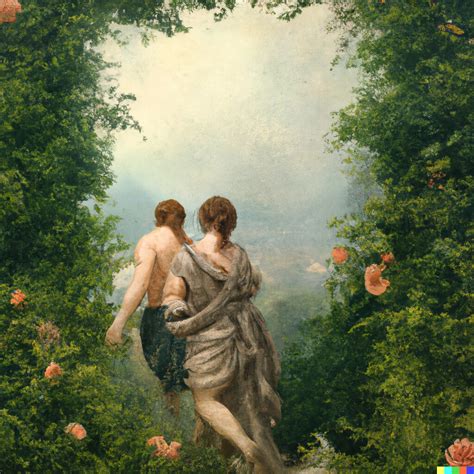 ArtStation - Oil painting of Adam and Eve leaving the garden of Eden