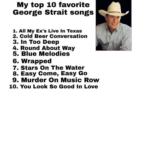 My Top 10 Favorite Of George Strait Songs by Benny49 on DeviantArt