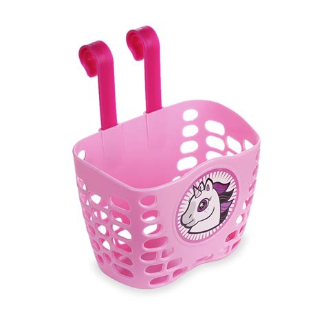 Bike Basket for Kid Girls, MINI-FACTORY Cute Pink Unicorn Pattern ...