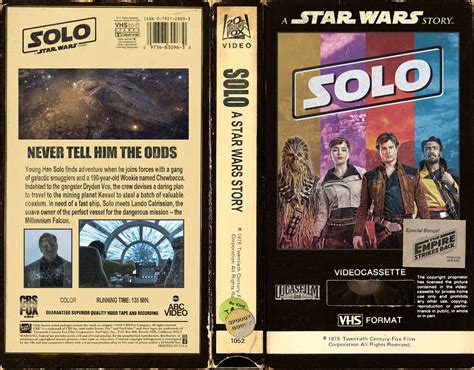 Solo: A Star Wars Story - VHS Cover Art : r/StarWars