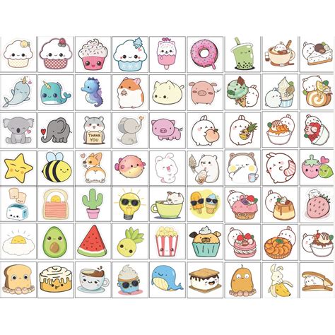 [Hàng chính hãng NIBO] 135 tem sticker cute dán chai siêu dễ thương ...