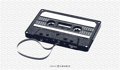 Vintage Black & White Tape Cassette Vector Download