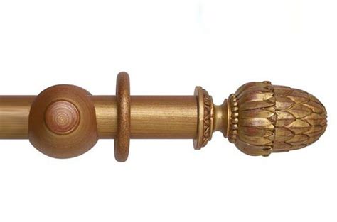 Rolls 45mm Museum Pantheon Wooden Curtain Pole Red Gold