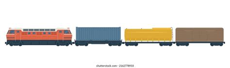 Freight Train Isolated Vector Illustration Stock Vector (Royalty Free ...