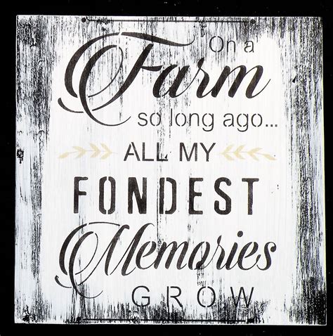 Farm Memories Rustic Wood Sign, Nostalgic Country Quote Sign ...