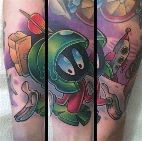 40 Marvin The Martian Tattoo Designs For Men - Cartoon Ink Ideas