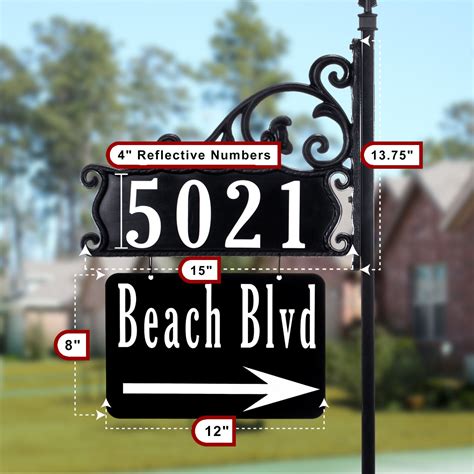 Address America - Boardwalk Two Sided Reflective Address Sign w/ double ...