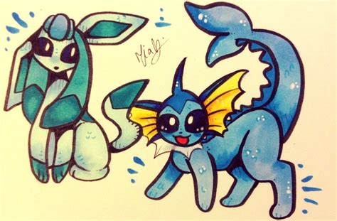 Vaporeon and Glaceon by Marmarmia on DeviantArt