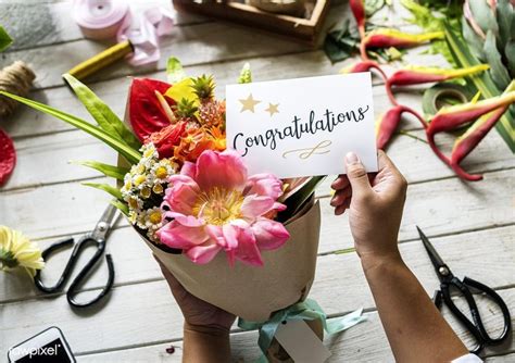 Download premium image of Congratulations card with flower bouquet 104093