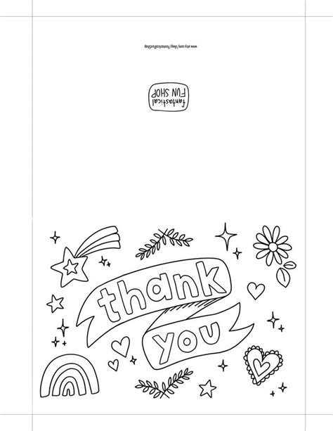 PRINTABLE Thank You Card From Child, COLORABLE Card From Kid for ...