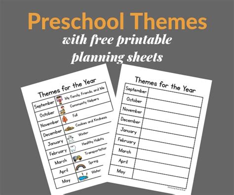 Monthly Preschool Themes