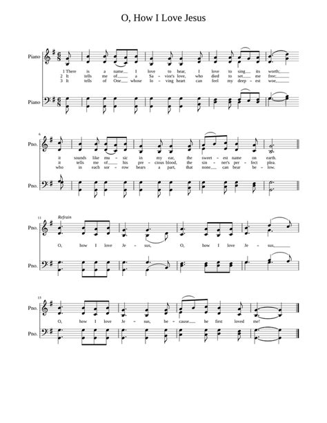 O, How I Love Jesus Sheet music for Piano (Piano Duo) | Musescore.com