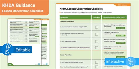 KHDA Guidance - Lesson Observation Checklist (teacher made)