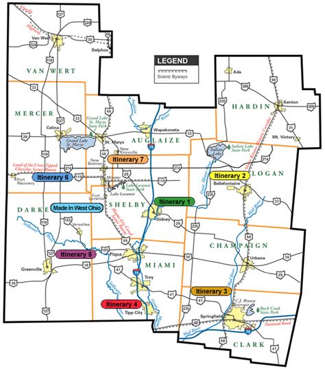 Shelby County Ohio Map - Table Rock Lake Map