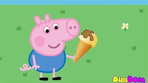 Peppa Pig George crying birdie poops on Georges ice cream Peppa Pig new ...