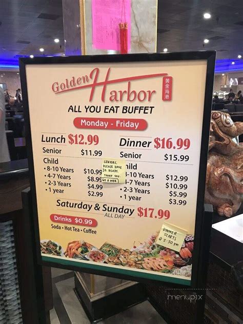 Menu of Golden Harbor Buffet in Fresno, CA 93711