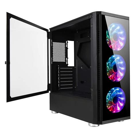 GOLDEN FIELD Z20 Computer Case with 3 RGB Fans Mid Tower Gaming PC Case ...