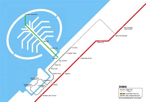 Palm monorail map - Palm Jumeirah monorail map (United Arab Emirates)