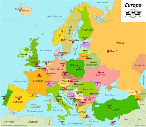 Mapa De Europa Paises Y Capitales