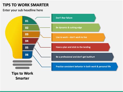 Tips to Work Smarter PowerPoint and Google Slides Template - PPT Slides