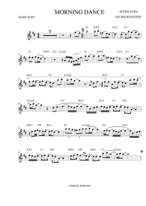 Morning Dance - Spyro Gyra (Alto Sax) Sheet by Ismael Dorado